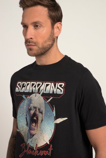 JP1880 Scorpions Blackout Graphic Comfort Fit Band T-Shirt Black - T-shirts - Grote Maten T-shirts Heren