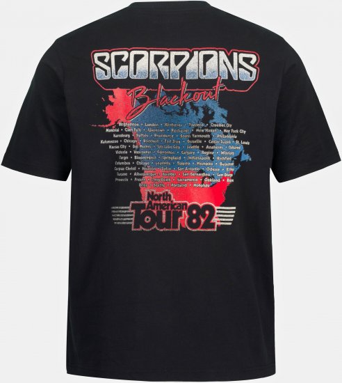 JP1880 Scorpions Blackout Graphic Comfort Fit Band T-Shirt Black - T-shirts - Grote Maten T-shirts Heren