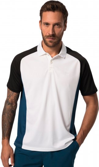 JP1880 FLEXNAMIC® QuickDry Tennis Polo Black-White-Blue - Sportkleding & outdoor - Grote Maten Sportkleding Heren