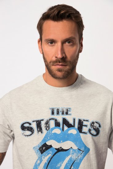 JP1880 Rolling Stones Graphic Comfort Fit Band T-Shirt Light Grey - T-shirts - Grote Maten T-shirts Heren