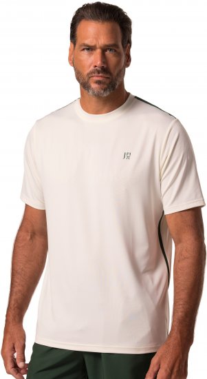JP1880 QuickDry Stripes Tennis T-Shirt Off White - Sportkleding & outdoor - Grote Maten Sportkleding Heren