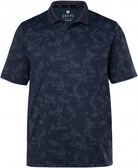 JP1880 Jay-Pi QuickDry AOP Golf Polo Shirt Navy Blue - Polo shirts - Grote Maten Poloshirts Heren
