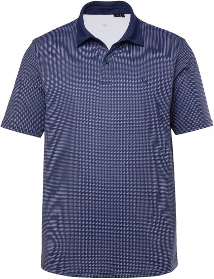 JP1880 Jay-Pi QuickDry Small Print Golf Polo Shirt Navy Blue - Polo shirts - Grote Maten Poloshirts Heren