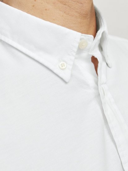 Jack & Jones Brook Oxford Long Sleeve Shirt White - Hemden - Overhemden Grote Maten Heren