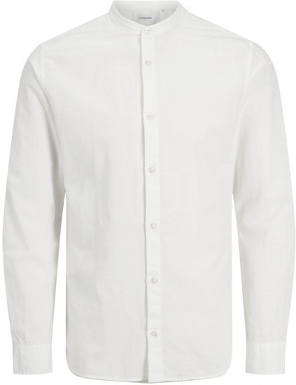 Jack & Jones Breeze Poplin Long Sleeve Shirt White - Hemden - Overhemden Grote Maten Heren