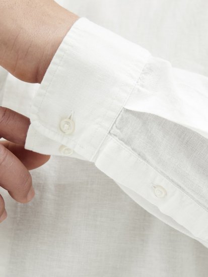 Jack & Jones Breeze Poplin Long Sleeve Shirt White - Hemden - Overhemden Grote Maten Heren