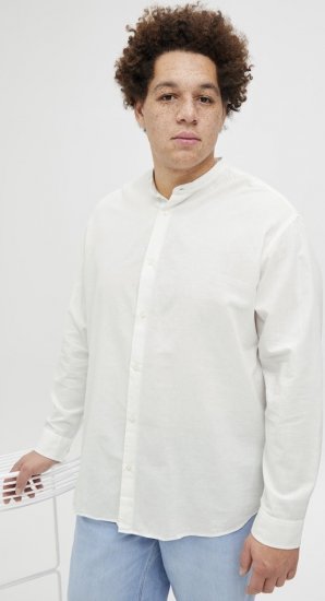 Jack & Jones Breeze Poplin Long Sleeve Shirt White - Hemden - Overhemden Grote Maten Heren