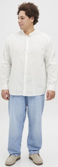 Jack & Jones Breeze Poplin Long Sleeve Shirt White - Hemden - Overhemden Grote Maten Heren