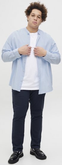 Jack & Jones Breeze Poplin Long Sleeve Shirt Chambray Blue - Hemden - Overhemden Grote Maten Heren