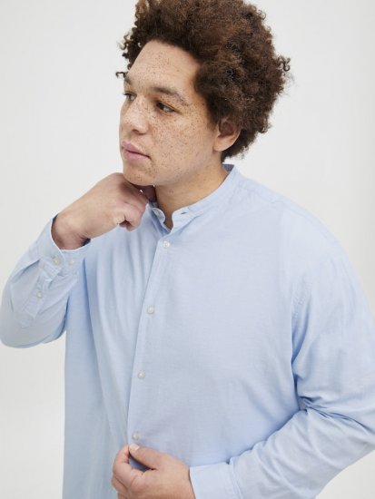 Jack & Jones Breeze Poplin Long Sleeve Shirt Chambray Blue - Hemden - Overhemden Grote Maten Heren