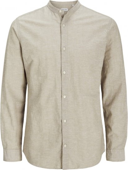 Jack & Jones Breeze Poplin Long Sleeve Shirt Beige - Hemden - Overhemden Grote Maten Heren