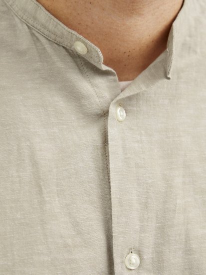 Jack & Jones Breeze Poplin Long Sleeve Shirt Beige - Hemden - Overhemden Grote Maten Heren