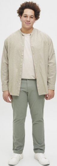 Jack & Jones Breeze Poplin Long Sleeve Shirt Beige - Hemden - Overhemden Grote Maten Heren