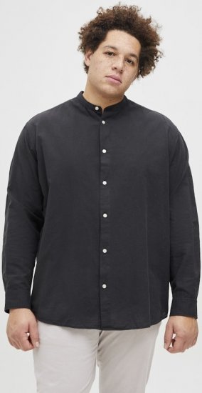 Jack & Jones Breeze Poplin Long Sleeve Shirt Black - Hemden - Overhemden Grote Maten Heren