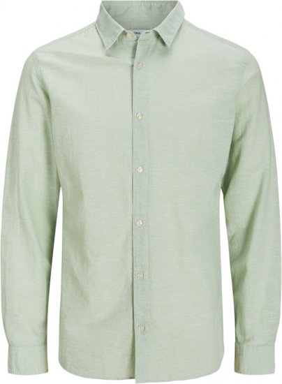 Jack & Jones Breeze Linen Blend Long Sleeve Shirt Iceberg Green - Hemden - Overhemden Grote Maten Heren