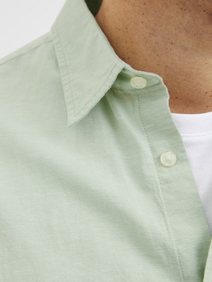 Jack & Jones Breeze Linen Blend Long Sleeve Shirt Iceberg Green - Hemden - Overhemden Grote Maten Heren