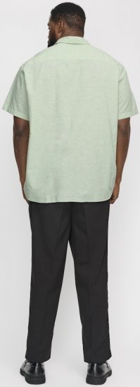 Jack & Jones Breeze Linen Blend Short Sleeve Shirt Iceberg Green - Hemden - Overhemden Grote Maten Heren