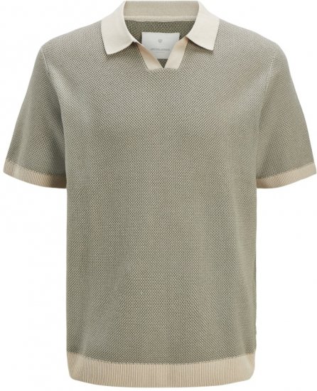 Jack & Jones Ceaston Knit Short Sleeve Sweater Vetiver - Sweaters & hoodies - Sweaters & Hoodies Grote Maten Heren