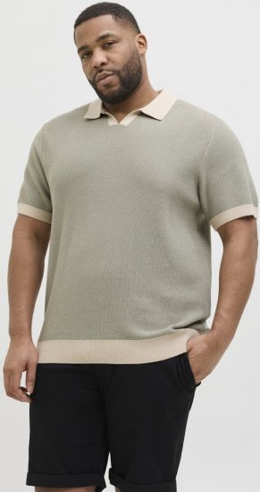 Jack & Jones Ceaston Knit Short Sleeve Sweater Vetiver - Sweaters & hoodies - Sweaters & Hoodies Grote Maten Heren
