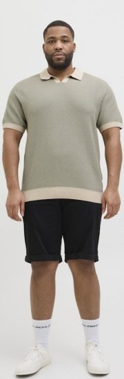 Jack & Jones Ceaston Knit Short Sleeve Sweater Vetiver - Sweaters & hoodies - Sweaters & Hoodies Grote Maten Heren
