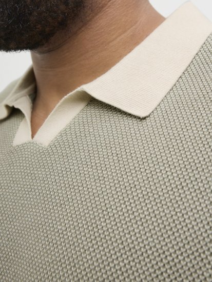 Jack & Jones Ceaston Knit Short Sleeve Sweater Vetiver - Sweaters & hoodies - Sweaters & Hoodies Grote Maten Heren