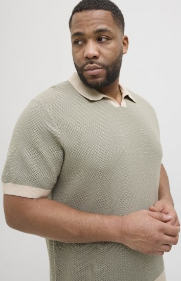 Jack & Jones Ceaston Knit Short Sleeve Sweater Vetiver - Sweaters & hoodies - Sweaters & Hoodies Grote Maten Heren