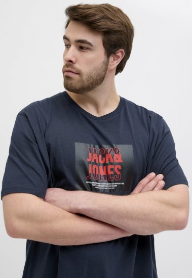 Jack & Jones Hudson Crew Neck T-Shirt Navy - T-shirts - Grote Maten T-shirts Heren