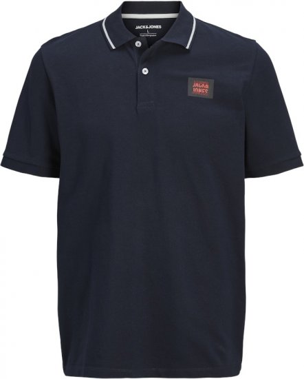 Jack & Jones Hudson Short Sleeve Polo Dark Navy - Polo shirts - Grote Maten Poloshirts Heren