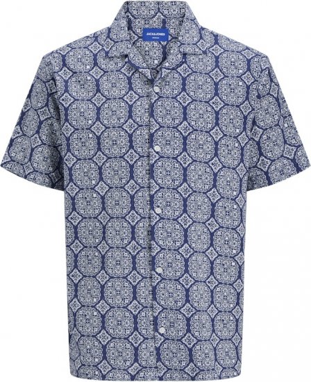 Jack & Jones Summer Seersucker Short Sleeve Shirt Light Blue - Hemden - Overhemden Grote Maten Heren