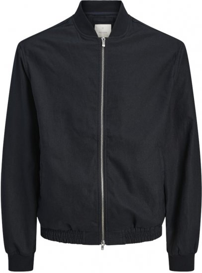 Jack & Jones Leister LinenMix Bomber Jacket Dark Navy - Jassen - Grote Maten Herenjassen