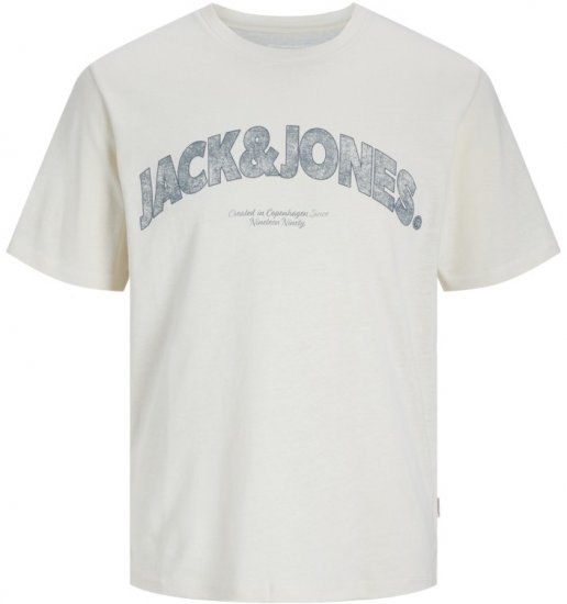 Jack & Jones Almeria Bold Branding T-Shirt Antique White - T-shirts - Grote Maten T-shirts Heren