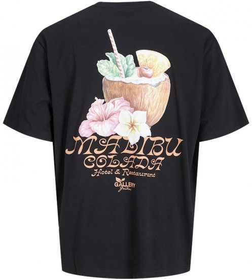 Jack & Jones Botaniq Crew Neck T-Shirt Black - T-shirts - Grote Maten T-shirts Heren