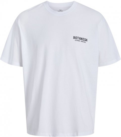 Jack & Jones Botaniq Crew Neck T-Shirt Bright White - T-shirts - Grote Maten T-shirts Heren