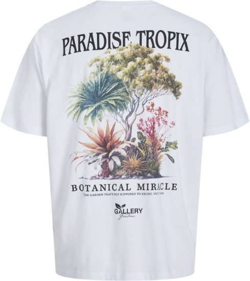 Jack & Jones Botaniq Crew Neck T-Shirt Bright White - T-shirts - Grote Maten T-shirts Heren