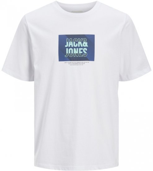 Jack & Jones Hudson Crew Neck T-Shirt White - T-shirts - Grote Maten T-shirts Heren