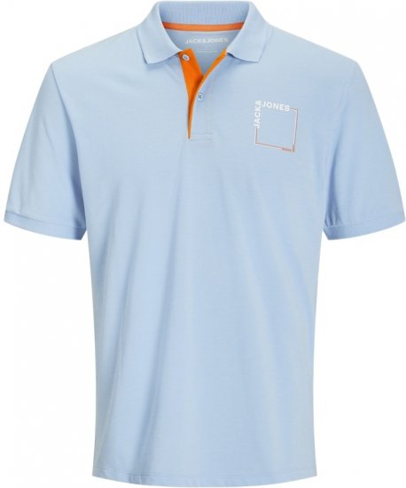Jack & Jones Verner Short Sleeve Polo Chambray Blue - Polo shirts - Grote Maten Poloshirts Heren