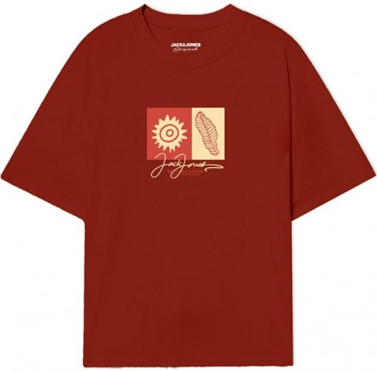 Jack & Jones Canggu Crew Neck T-Shirt Arabian Spice - T-shirts - Grote Maten T-shirts Heren