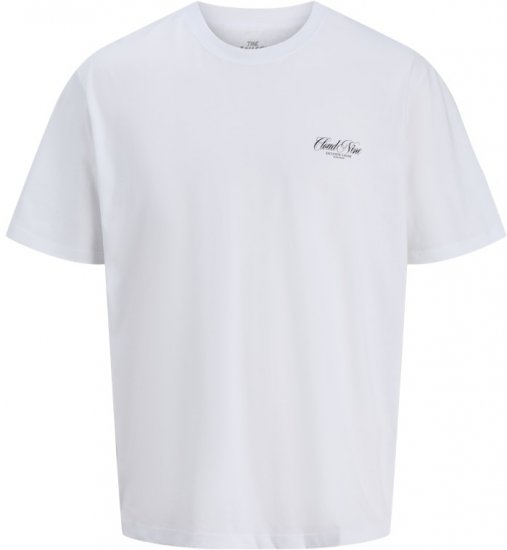Jack & Jones Marina Crew Neck T-Shirt Bright White/Cloud Nine - T-shirts - Grote Maten T-shirts Heren