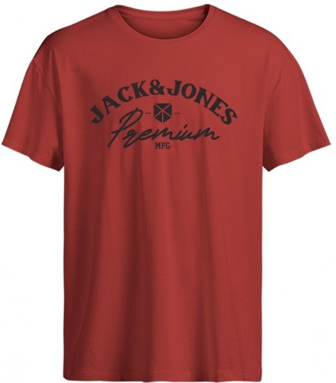 Jack & Jones Blurobar Crew Neck T-Shirt Red - T-shirts - Grote Maten T-shirts Heren