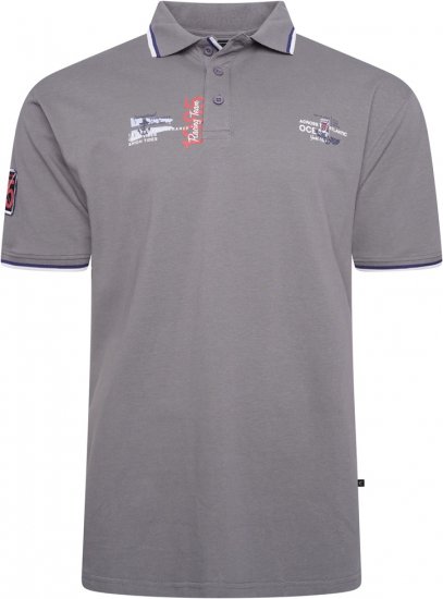 Kam Jeans 5512 1985 Racing Team Polo Shadow Grey - Polo shirts - Grote Maten Poloshirts Heren