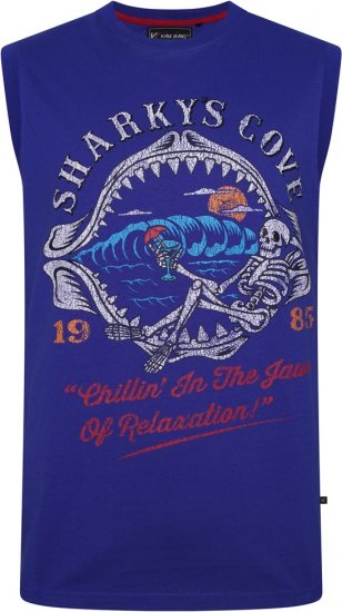 Kam Jeans 5762 Sharkeys Cove Vest Sleeveless T-Shirt Sea Surf Blue - T-shirts - Grote Maten T-shirts Heren