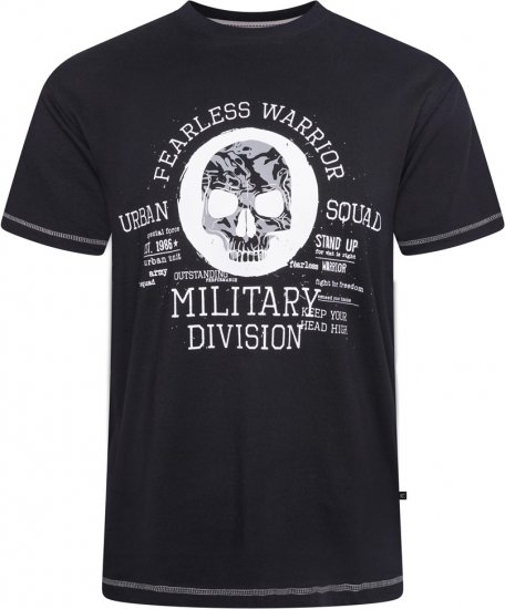 Kam Jeans 5769 Fearless Warrior T-Shirt Black - T-shirts - Grote Maten T-shirts Heren