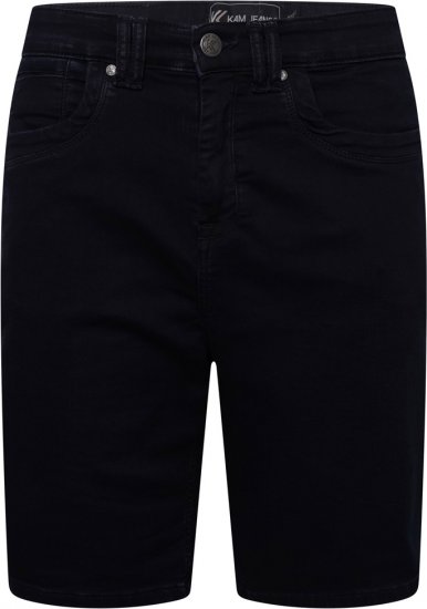 Kam Jeans Pepe Knitted Denim Shorts Blue-Black - Shorts - Grote Maten Korte Broeken Heren