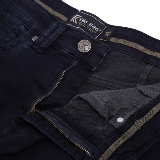 Kam Jeans Pepe Knitted Denim Shorts Blue-Black - Shorts - Grote Maten Korte Broeken Heren