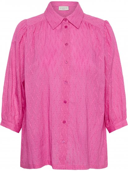 Kaffe Curve Gabby Overhemd met verkorte mouwen Roze - Blouseshirts - 