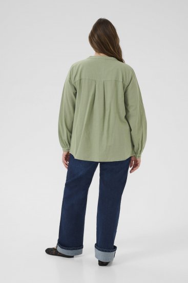Kaffe Curve Nana Overhemd met lange mouw Groen - Blouses & tunieken - 