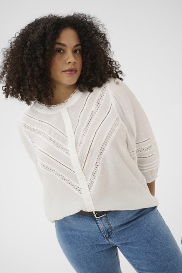 Kaffe Curve Liwa Shirt Chalk - Blouseshirts - 
