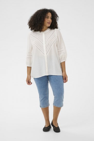 Kaffe Curve Liwa Shirt Chalk - Blouseshirts - 