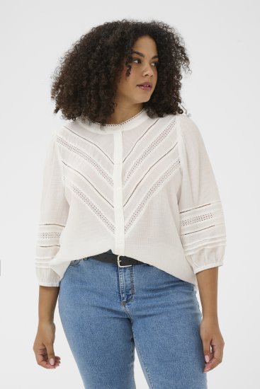 Kaffe Curve Liwa Shirt Chalk - Blouseshirts - 