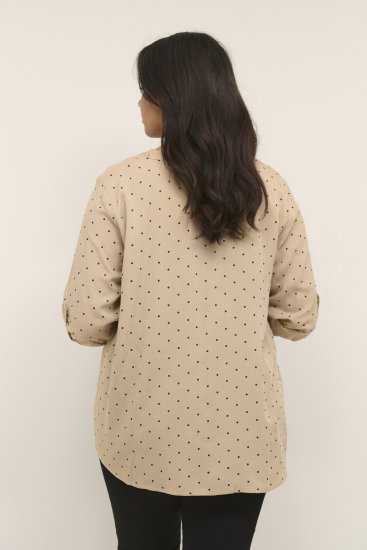 Kaffe Curve Joy Blouse Nomad/Zwart Stippen - Blouses & tunieken - 